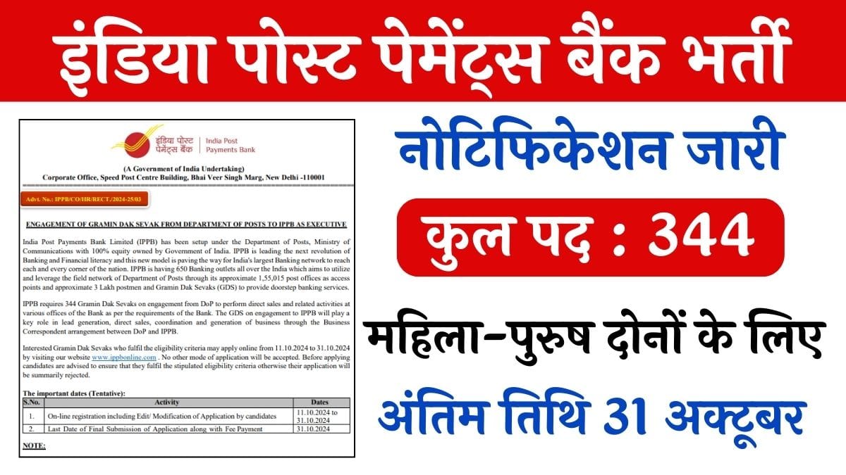 India Post Payments Bank Vacancy