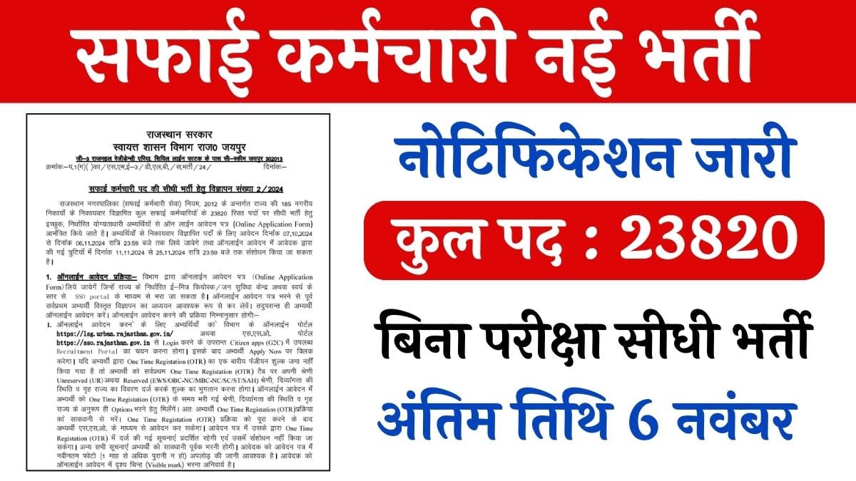 Rajasthan Safai Karamchari Vacancy